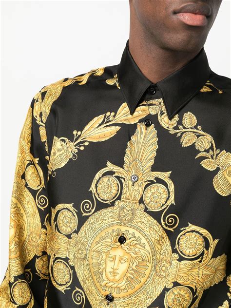 versace hemd schwarz gold herren|Versace Klassische Hemden für Herren online kaufen .